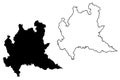 Lombardy map vector