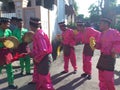 Lombok, April 06 2013, one of the Bima traditional dances to welcome the groom in the procession of the marriage contract