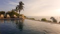 Lombok - Infinity pool captured during the sunset Royalty Free Stock Photo