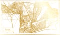 Lome Togo City Map in Retro Style in Golden Color. Outline Map