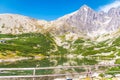 Lomnica Peak and Rocky Mountain-Lake in the High Tatras. Royalty Free Stock Photo