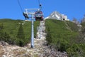 Lomnicky peak and cableway station Skalnate Pleso in High Tatras