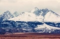 Lomnicky peak, High Tatras, Slovakia, old filter Royalty Free Stock Photo