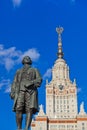 Lomonosov statue in University at Moscow Russia