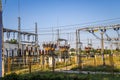 Lomza, Poland- July 15, 2023: power line pylons and transformers in the daytime. distribution, transmission and consumption of Royalty Free Stock Photo