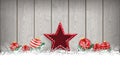 Lon Christmas Card Wooden Laths Star Baubles