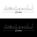 London skyline with buildings and monuments of the city.