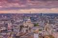 London Aerial View, City Center - View on St Paul`s Cathedral