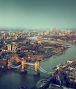 London aerial view with Tower Bridge Royalty Free Stock Photo