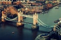 London aerial view with Tower Bridge Royalty Free Stock Photo