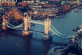 London aerial view with Tower Bridge Royalty Free Stock Photo