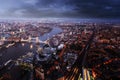 London aerial view with Tower Bridge in sunset time Royalty Free Stock Photo