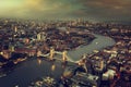 London aerial view with Tower Bridge Royalty Free Stock Photo