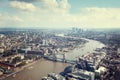 London aerial view with Tower Bridge Royalty Free Stock Photo