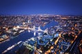 London aerial view with Tower Bridge Royalty Free Stock Photo