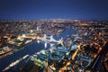 London aerial view with Tower Bridge Royalty Free Stock Photo