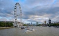 London afternoon. London eye, County Hall, Westminster Bridge, Big Ben and Houses of Parliament Royalty Free Stock Photo