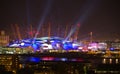 London arena with lights, London night life concept