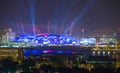 London arena with lights, London night life concept