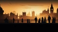 London as silhouette in a Shadow Play illustration - beautiful wallpaper Royalty Free Stock Photo