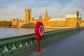 Emergency life ring on the Thames