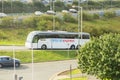 LONDON - AUGUST 18, 2017: National Express Bus in London Luton Airport. Royalty Free Stock Photo