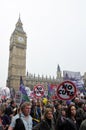 London Austerity Protest Royalty Free Stock Photo