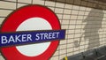 London Baker street Underground station sign with Royalty Free Stock Photo