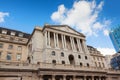 London Bank of England in Threadneedle Street. Royalty Free Stock Photo