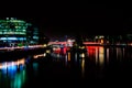 London on the banks of the Thames. Night panoramic view downtown Skyline