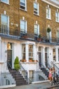 London. Beautiful house entrance of periodic building in Chelsea, one of the richest areas to live with fancy lifestyle