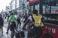 London bicycle messenger on a street of the capital city