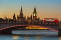 London, Big Ben and Houses of Parliament at dusk Royalty Free Stock Photo