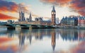 London - Big ben and houses of parliament, UK Royalty Free Stock Photo