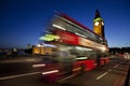 London Big Ben and red bus at night Royalty Free Stock Photo