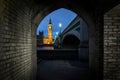 Big Ben sunset light. Clock, building. Royalty Free Stock Photo