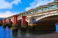 London Blackfriars Train bridge in Thames Royalty Free Stock Photo