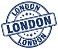 London blue grunge round vintage stamp Royalty Free Stock Photo