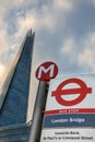 London Bridge Bus stop Royalty Free Stock Photo