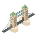 London bridge icon, isometric style Royalty Free Stock Photo