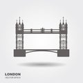 London Bridge Logo. Attraction of the capital of England