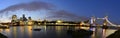 London Bridge over Thames river night panorama