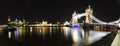 London Bridge over Thames river night panorama, UK Royalty Free Stock Photo