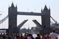 London Bridge with tourists Royalty Free Stock Photo