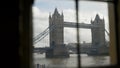 London, Britain-September, 2019: Beautiful view of old tower bridge on background of sky. Action. Beautiful historic