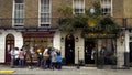 London, Britain-September, 2019: Facade of house with Sherlock Holmes Museum. Action. Tourists who love stories about