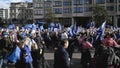 London, Britain-September, 2019: People on demonstration with enemies of European Union. Action. People March down road