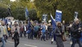 London, Britain-September, 2019: People on demonstration with enemies of European Union. Action. People March down road