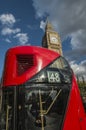 London bus passing Parliament