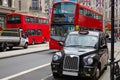 London bus and Taxi Regent Street W1 Royalty Free Stock Photo